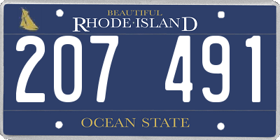 RI license plate 207491