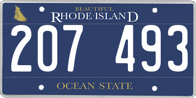 RI license plate 207493