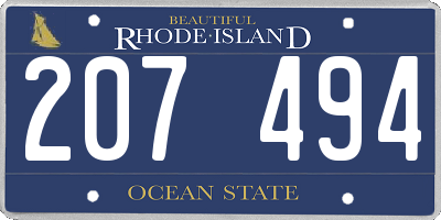 RI license plate 207494