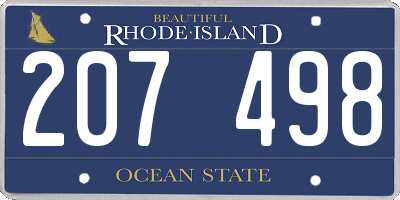 RI license plate 207498