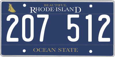 RI license plate 207512
