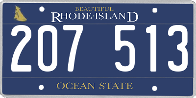 RI license plate 207513