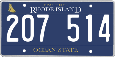 RI license plate 207514