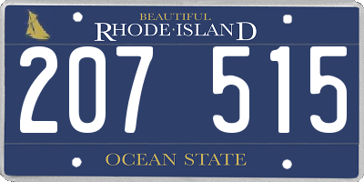 RI license plate 207515