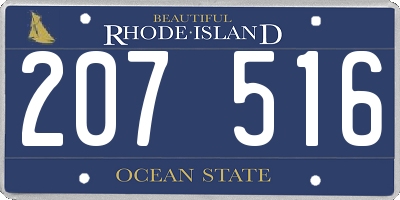 RI license plate 207516