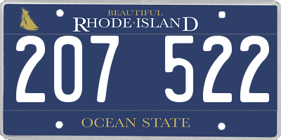 RI license plate 207522