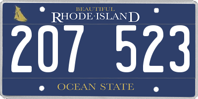 RI license plate 207523