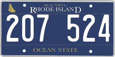 RI license plate 207524