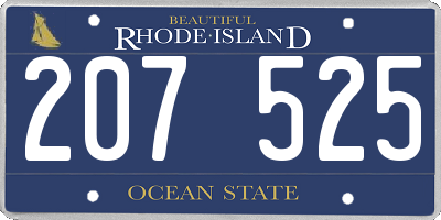 RI license plate 207525
