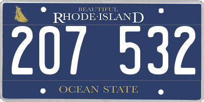 RI license plate 207532