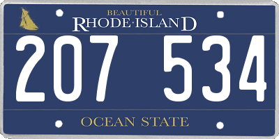RI license plate 207534
