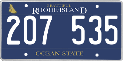 RI license plate 207535