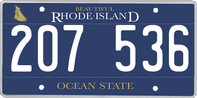 RI license plate 207536