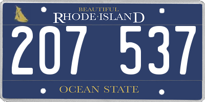 RI license plate 207537