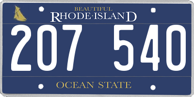 RI license plate 207540