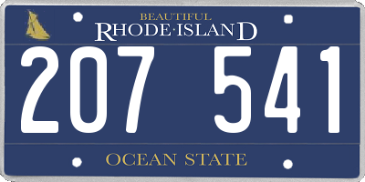 RI license plate 207541