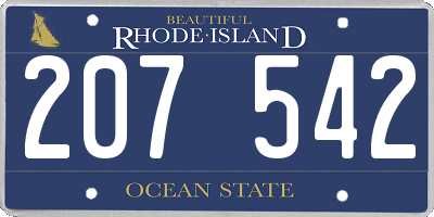 RI license plate 207542