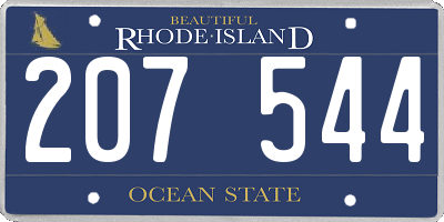 RI license plate 207544