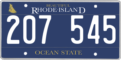 RI license plate 207545