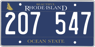 RI license plate 207547