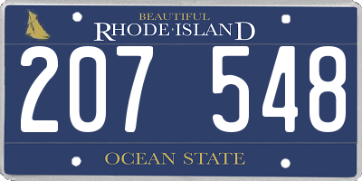 RI license plate 207548
