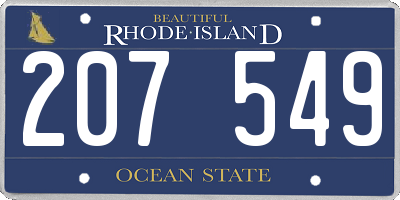 RI license plate 207549