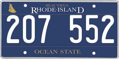 RI license plate 207552