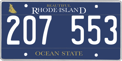 RI license plate 207553