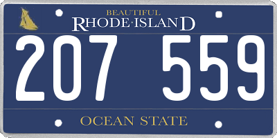 RI license plate 207559
