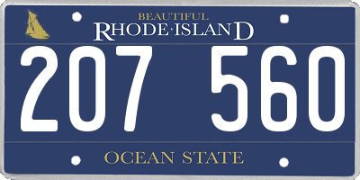 RI license plate 207560