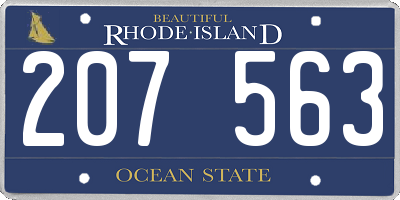 RI license plate 207563