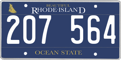RI license plate 207564