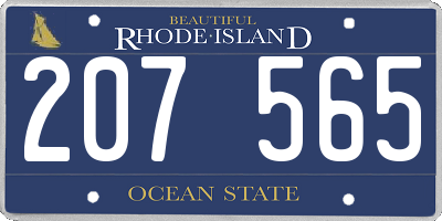 RI license plate 207565