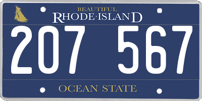 RI license plate 207567