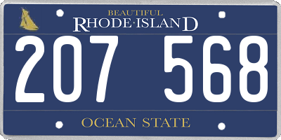 RI license plate 207568