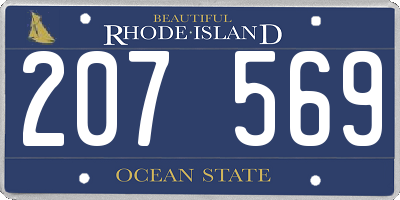 RI license plate 207569