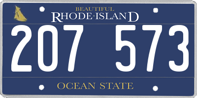 RI license plate 207573