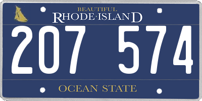 RI license plate 207574