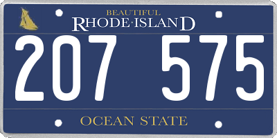 RI license plate 207575