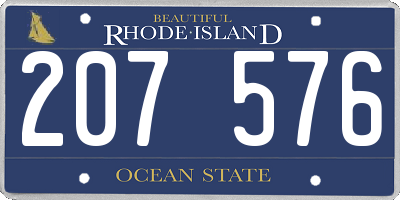 RI license plate 207576