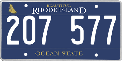 RI license plate 207577