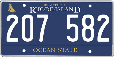 RI license plate 207582