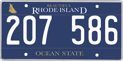 RI license plate 207586