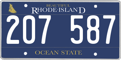 RI license plate 207587