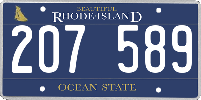 RI license plate 207589