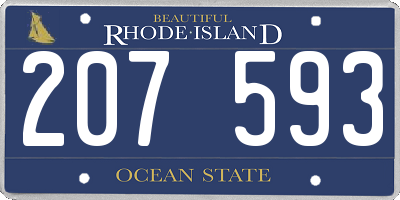 RI license plate 207593
