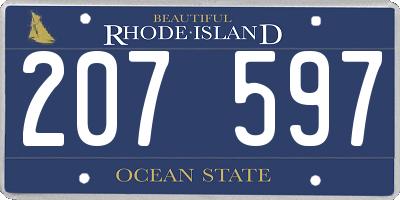 RI license plate 207597