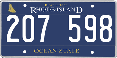 RI license plate 207598