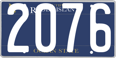 RI license plate 2076