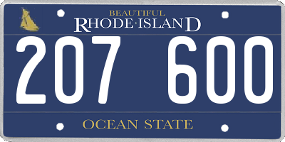 RI license plate 207600